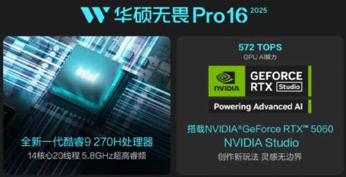 华硕无畏Pro16 2025：全新酷睿9+RTX5060，定义轻薄全能新高度