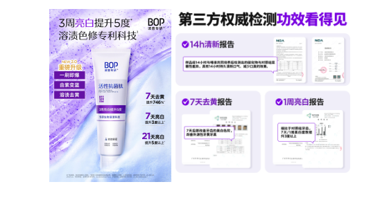 国货之光!BOP色修美白牙膏斩获销量2000万+、全网好评率第一!