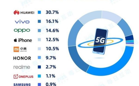 5G手机市场占有率华为依然排名第一位，vivo第二，苹果仅排第四