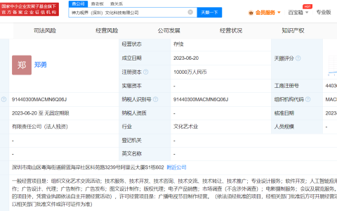 阿里文娱成立神力视界科技公司