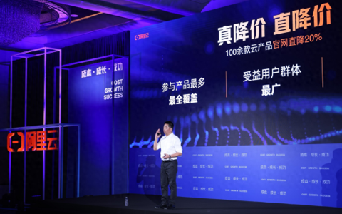 史上最大力度！阿里云100多款产品官网直降20%
